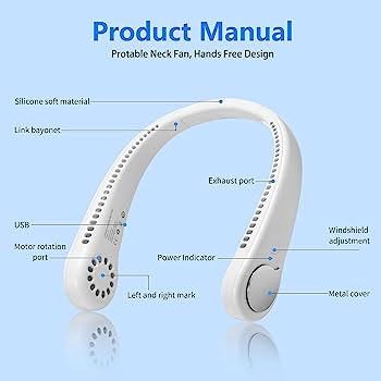 Hands-Free Personal Cooler – Bladeless Rechargeable Summer Essential