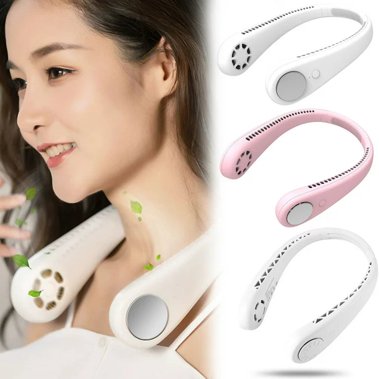 Hands-Free Personal Cooler – Bladeless Rechargeable Summer Essential